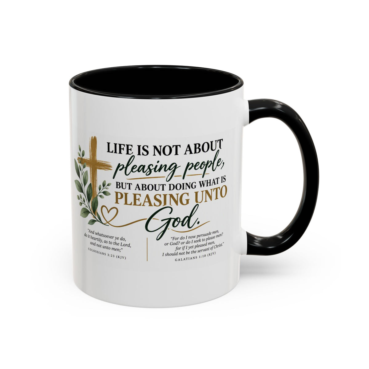 Pleasing Unto God Christian accent coffee mug