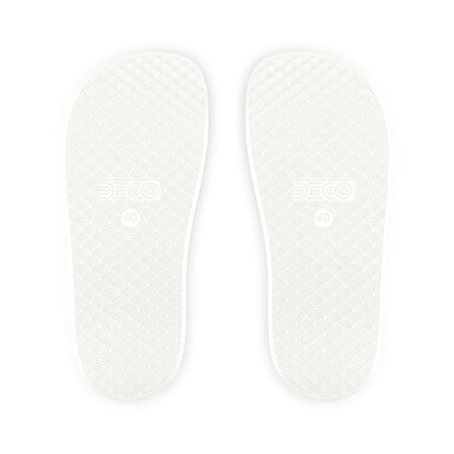 He Did It Women's Christian Slide Sandals — Christian Scripture 1 Corinthians 15:3 Pool Slides