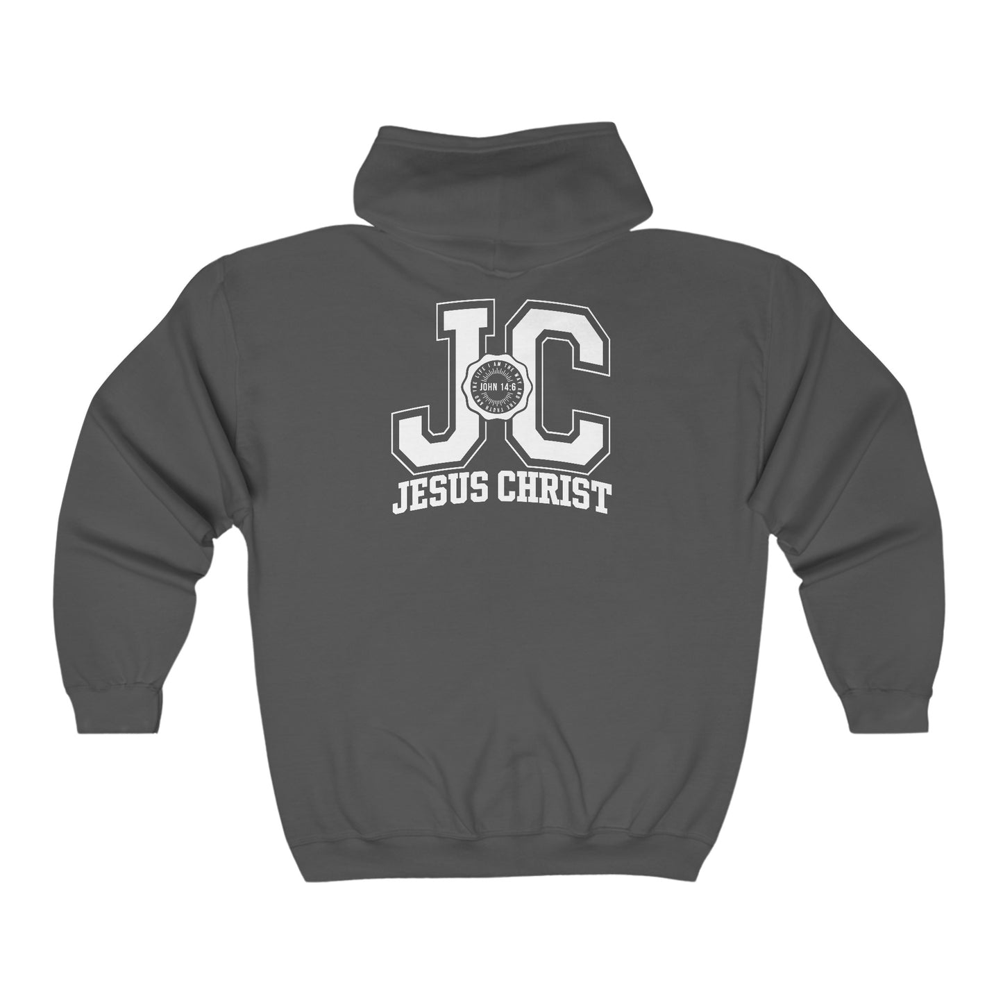 JC Jesus Christ Unisex Heavy Blend Christian Full Zip Hooded Sweatshirt