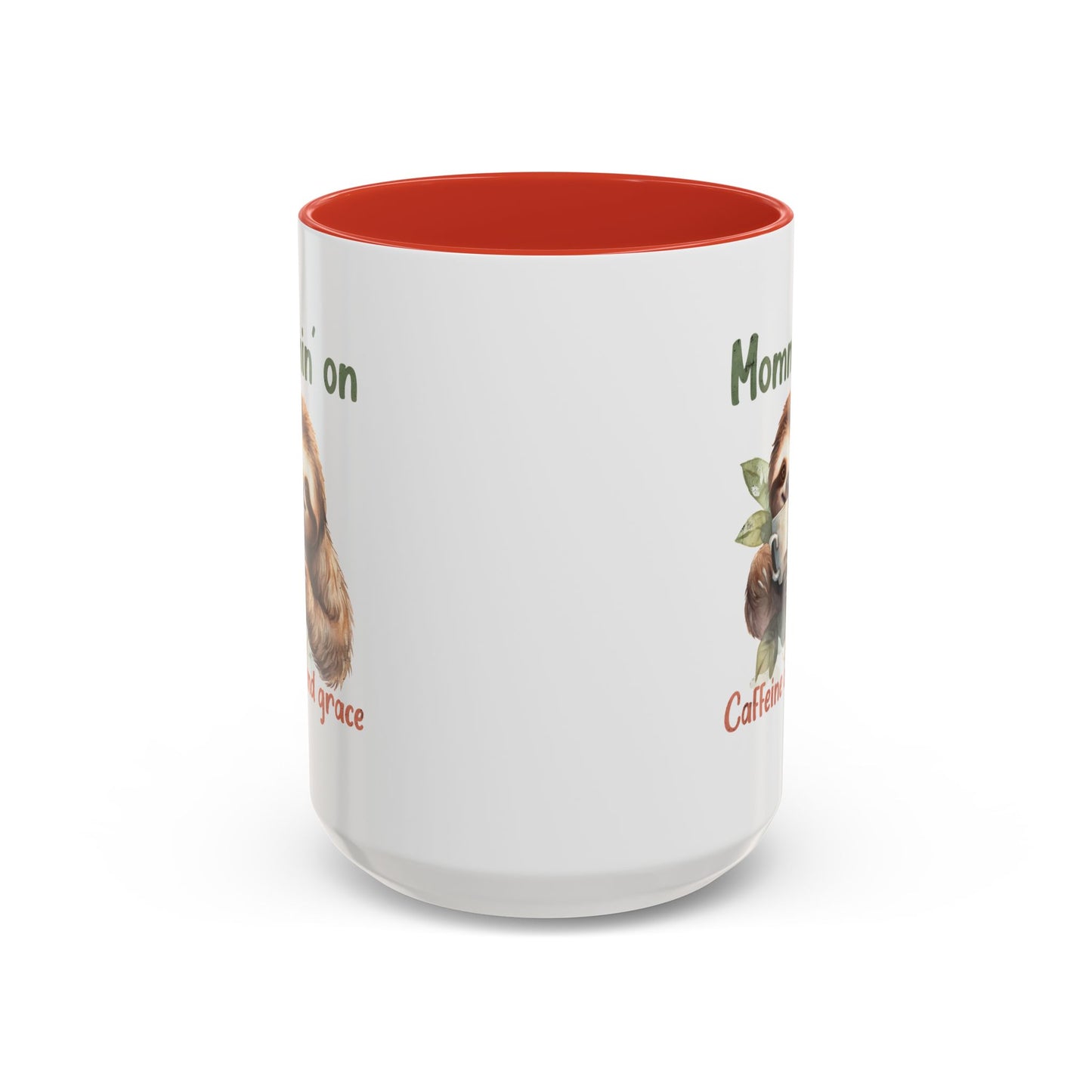 Sloth Mom Coffee Accent Mug - 'Mommin' on Caffeine and Grace' - Cute Gift for Christian Moms