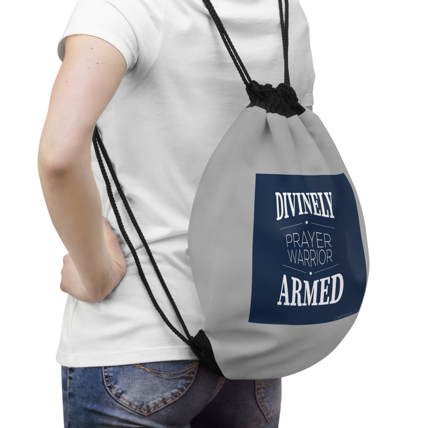 Divinely Armed Prayer Warrior Drawstring Bag