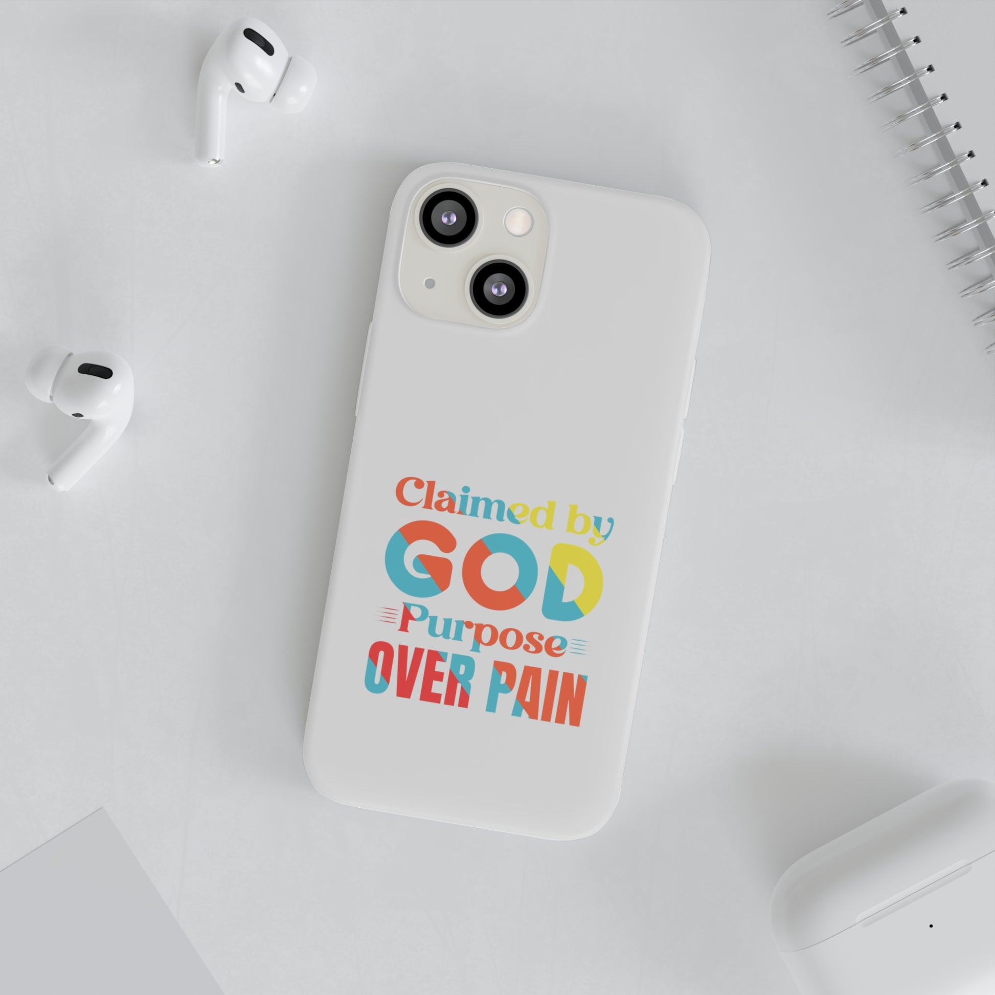 Claimed By God Purpose Over Pain Christian Flexi Phone Case Printify