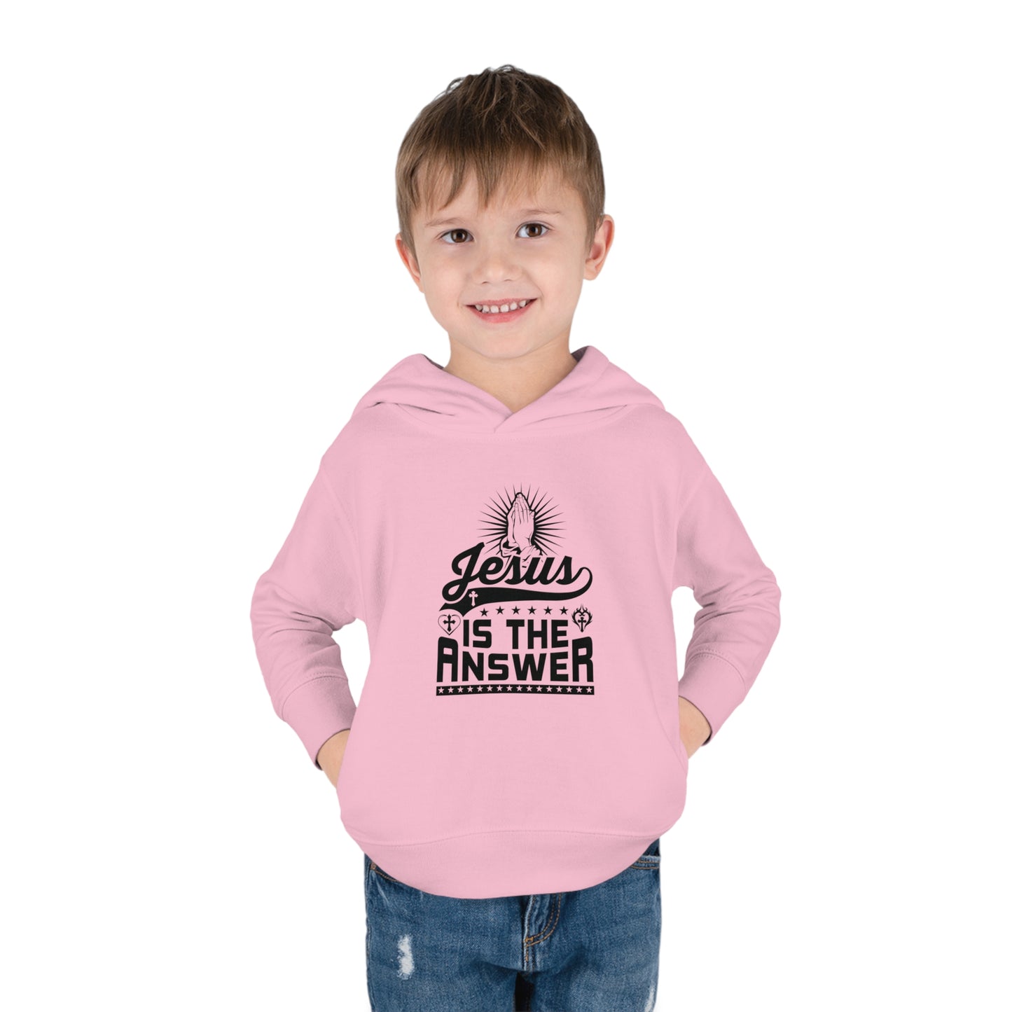 Jesus Is The Answer Christian Toddler Pullover Fleece Hooded Sweatshirt