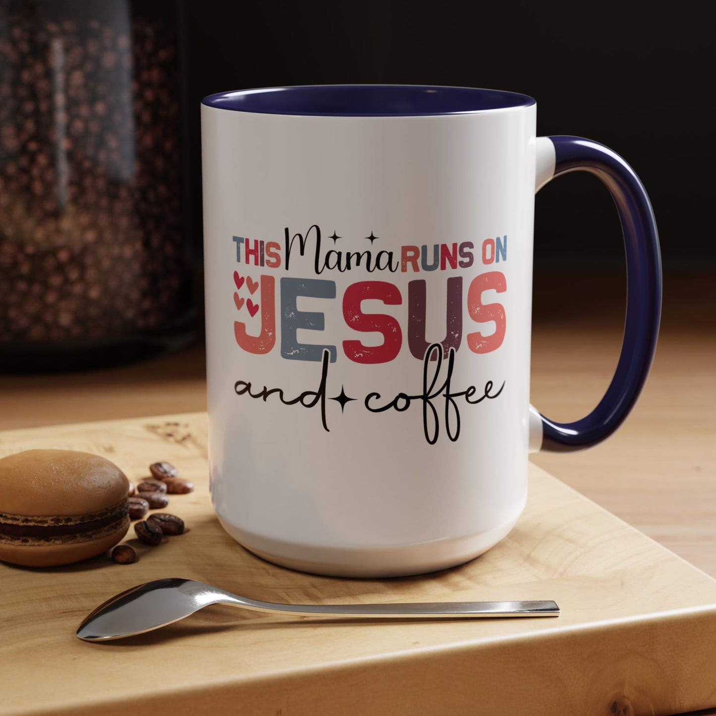 Christian Ceramic Mug - This Mama Runs On Him & Coffee Christian Accent Coffee Mug (11, 15oz)