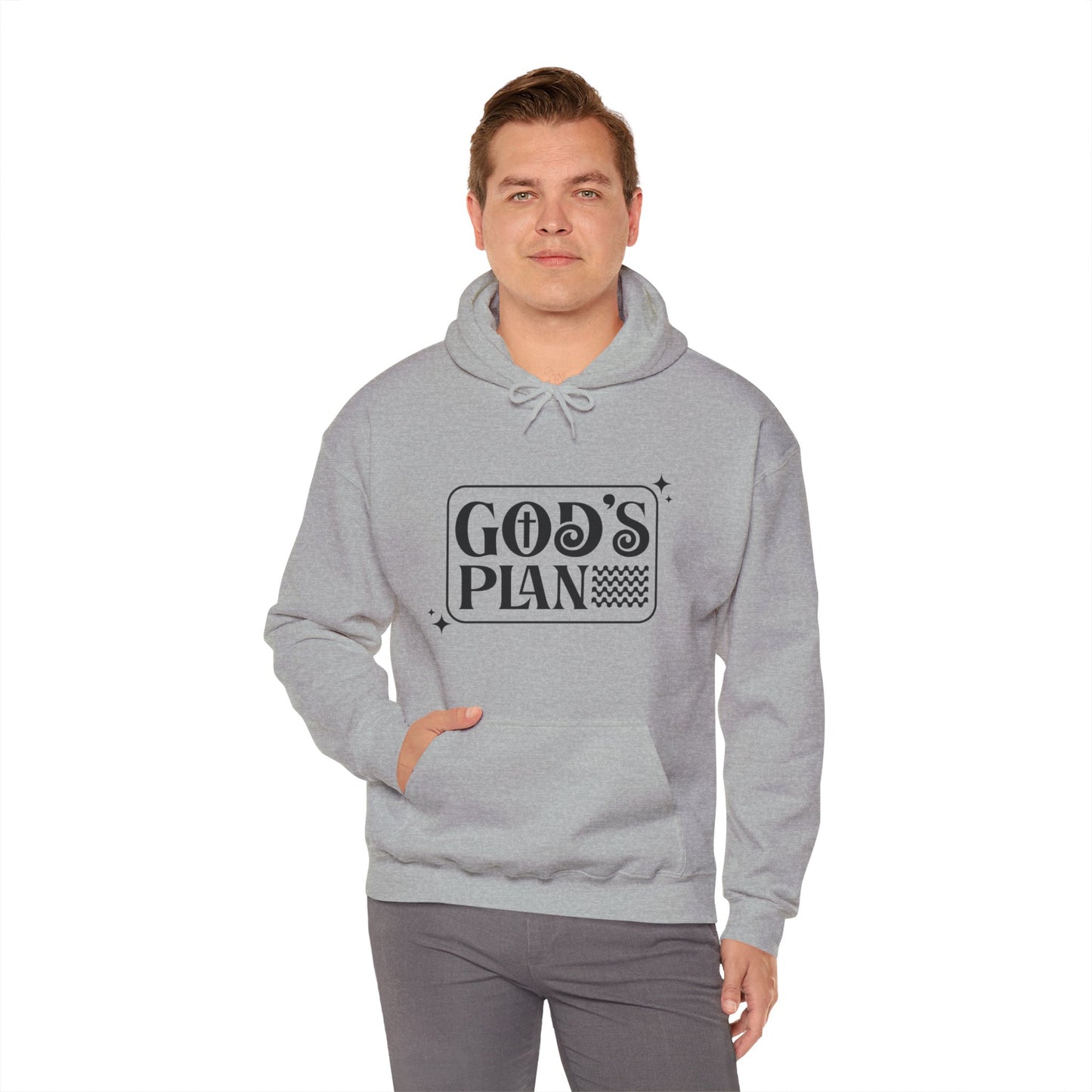 God's Plan Over MIne Unisex Christian Hooded Pullover Sweatshirt