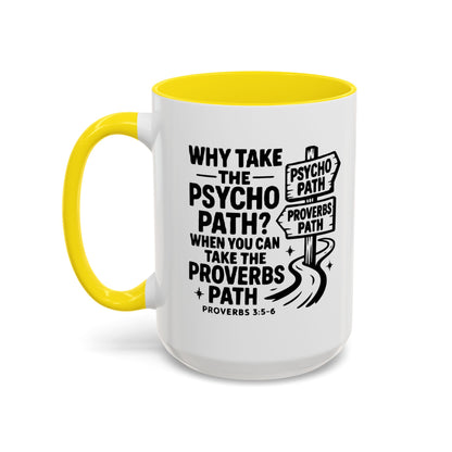 Inspirational Quote Accent Coffee Mug - Perfect Gift for Motivational Moments, Office Desk Essentials, Christian Gifts, Proverbs 3:5-6