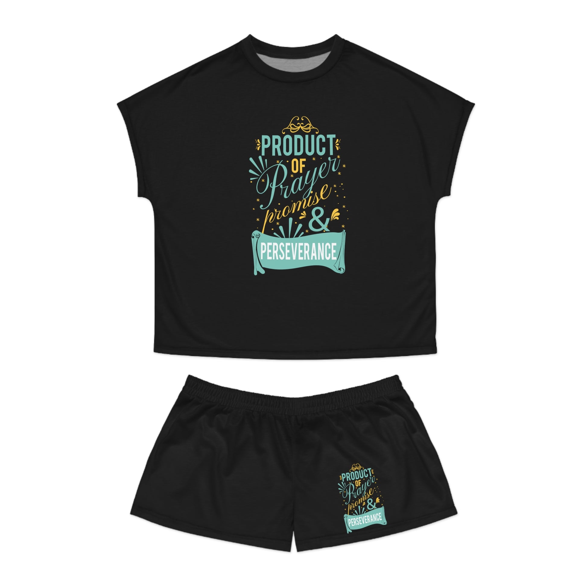 Product Of Prayer Promise & Perseverance Women's Christian Short Pajama Set Printify