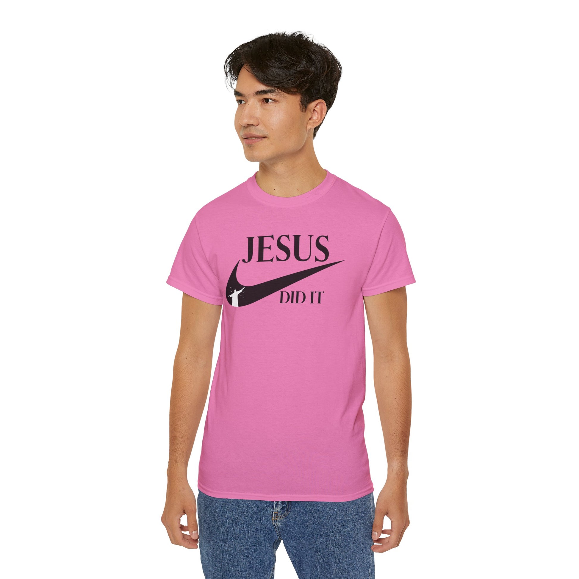 Jesus Did It (like Nike) Funny Unisex Christian Ultra Cotton Tee Printify