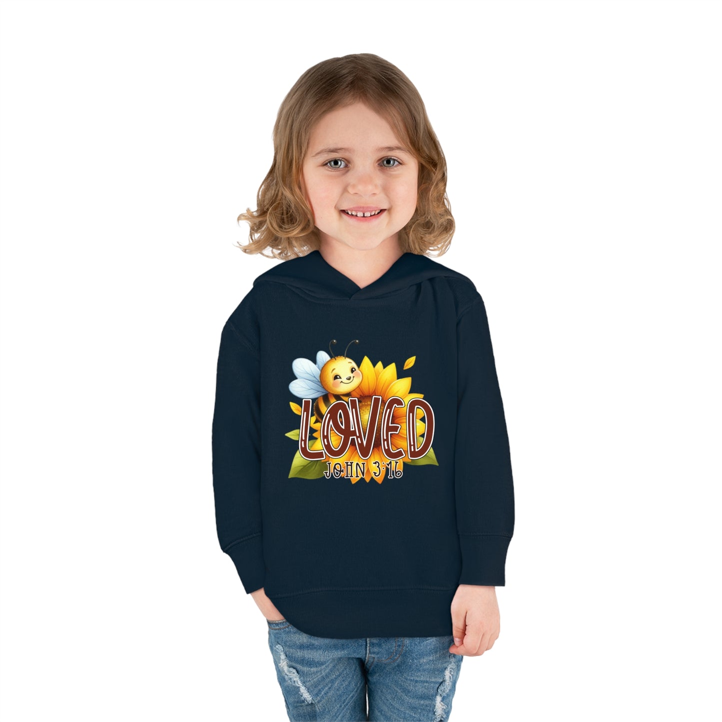 John 3:16 Loved Christian Toddler Pullover Fleece Hooded Sweatshirt