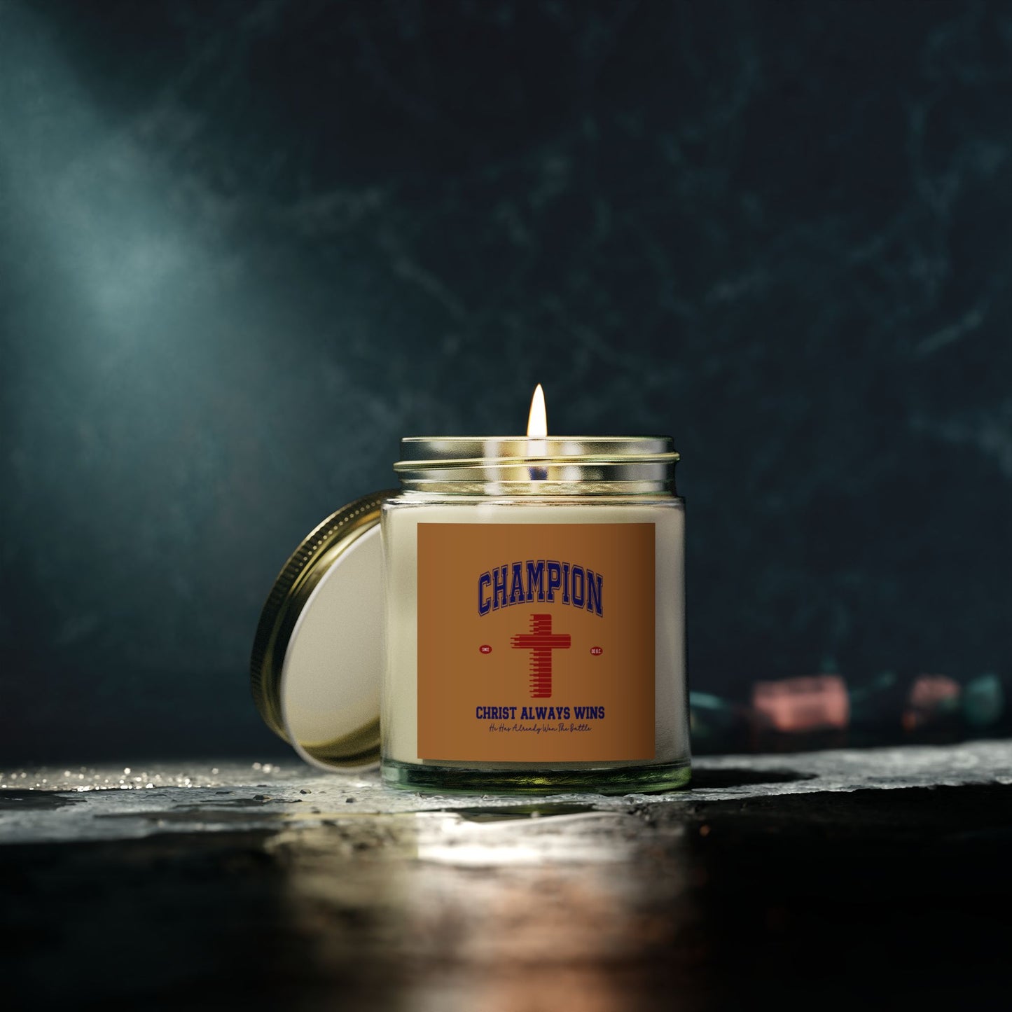 Champion Christ Always Wins Christian Scented Candle (4oz, 9oz)