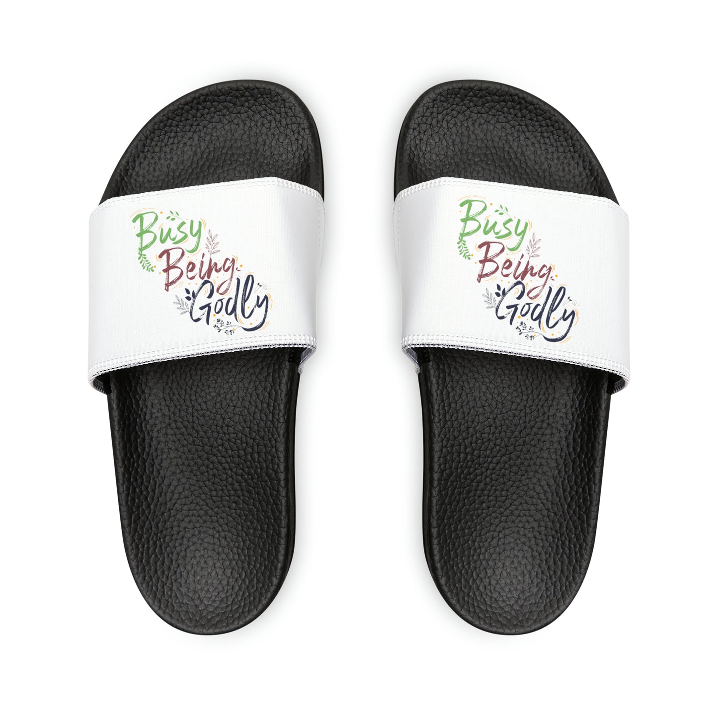 Busy Being Godly Women's PU Christian Slide Sandals Printify