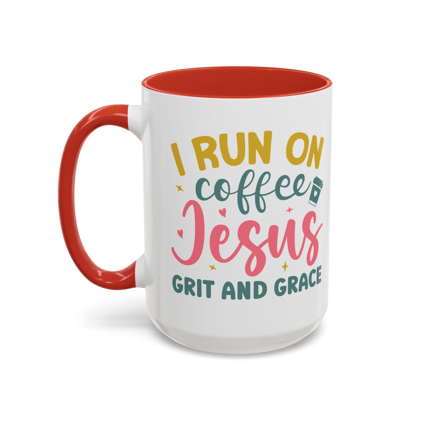 Inspirational Coffee Accent Mug - "I Run on Coffee & " - Perfect Gift for Faith & Coffee Lovers