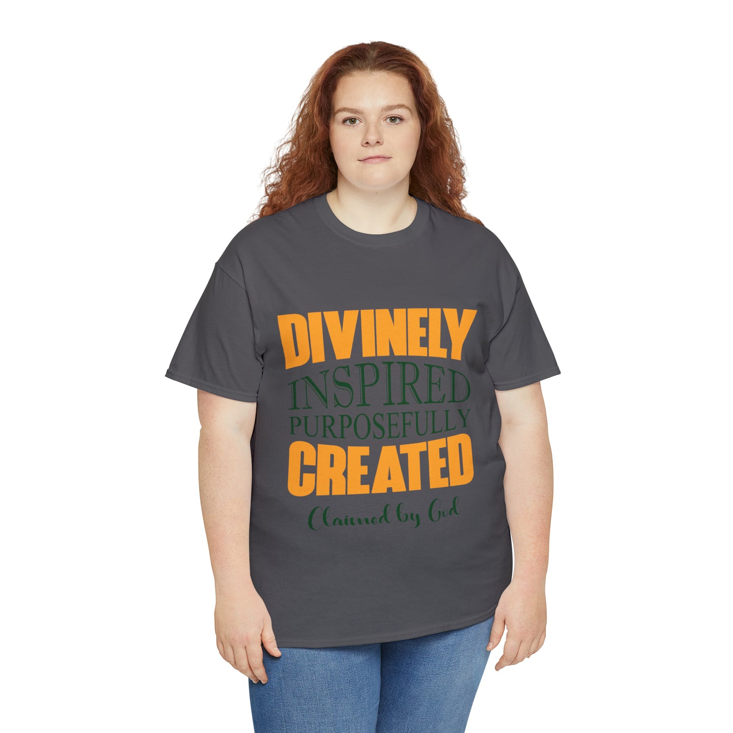 Divinely Inspired Purposefully Created Unisex Heavy Cotton Tee