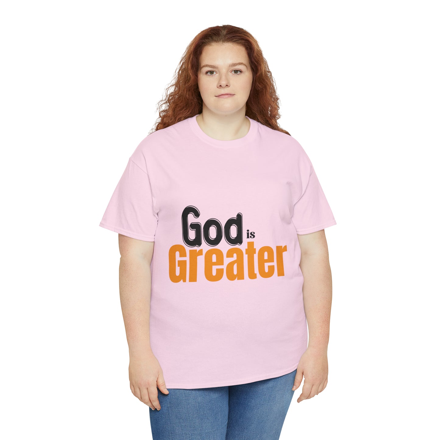 God Is Greater Unisex Heavy Cotton Tee Printify