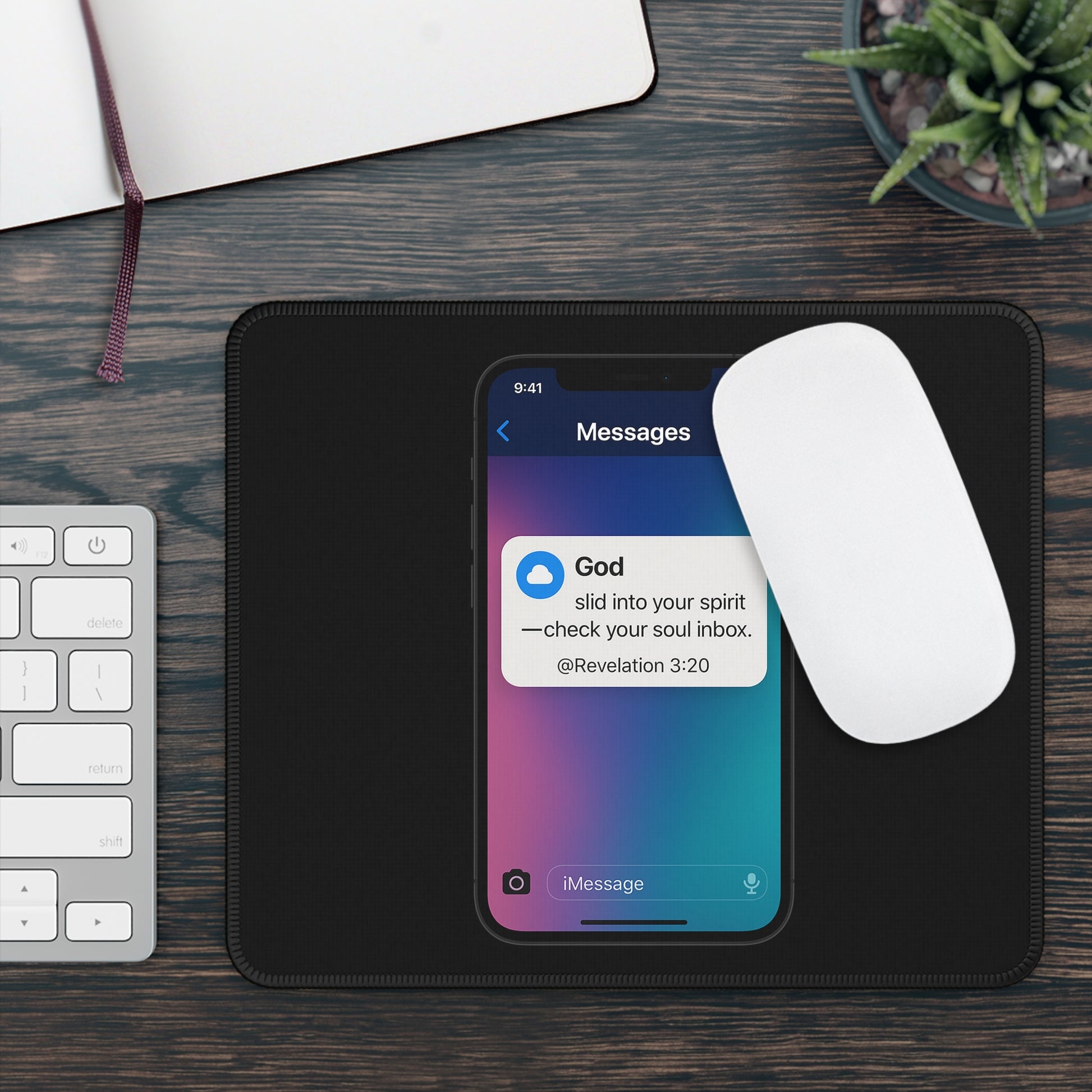 Spiritual Gaming Mouse Pad | God Message Design, Desk Accessory, Gamer Gift, Inspirational Keyboard Mat, Unique Decor - ClaimedbyGodDesigns