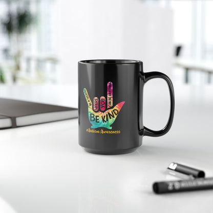 Inspirational Black Mug for Autism Awareness - 11oz & 15oz