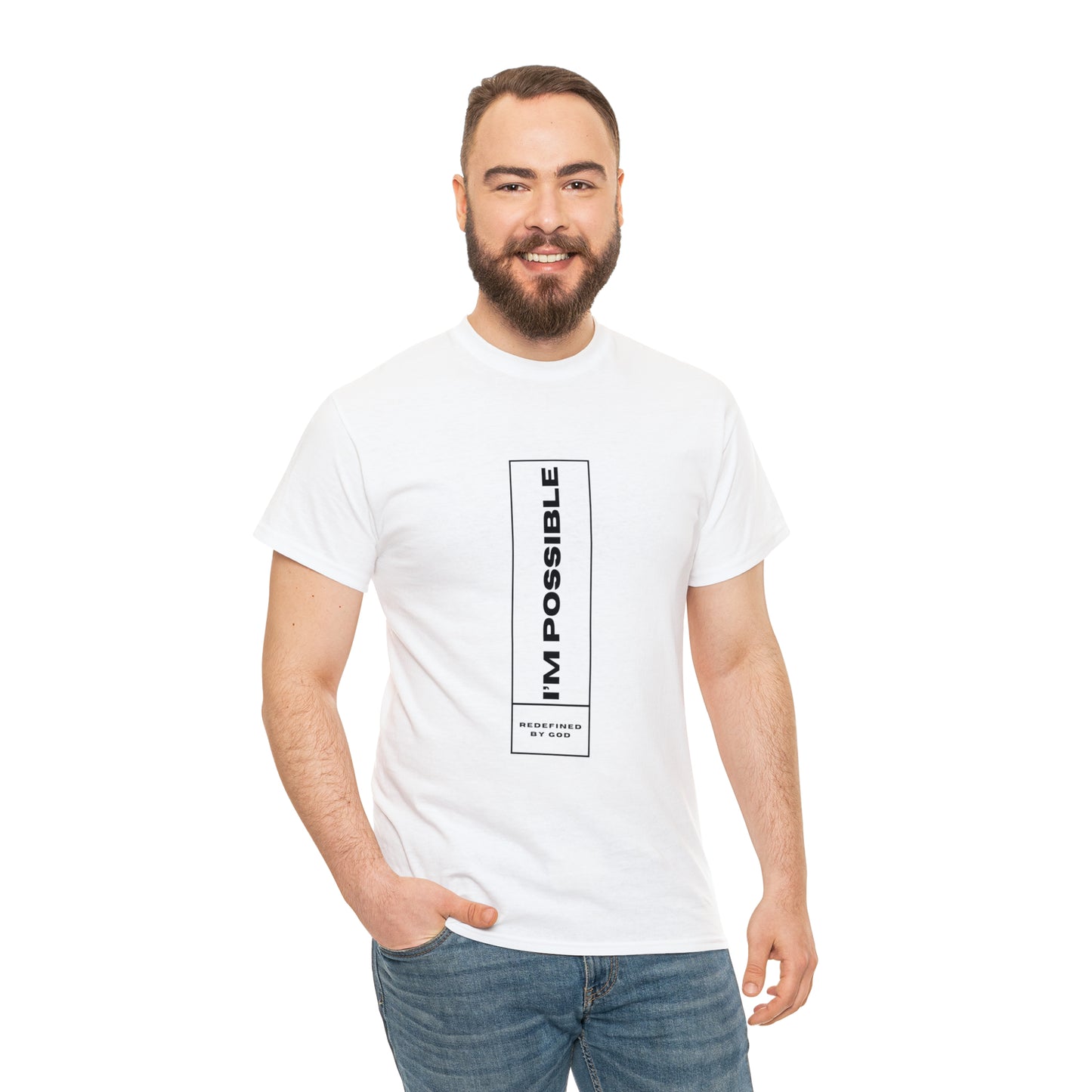 I'm Possible Redefined By God Unisex Heavy Cotton Tee Printify