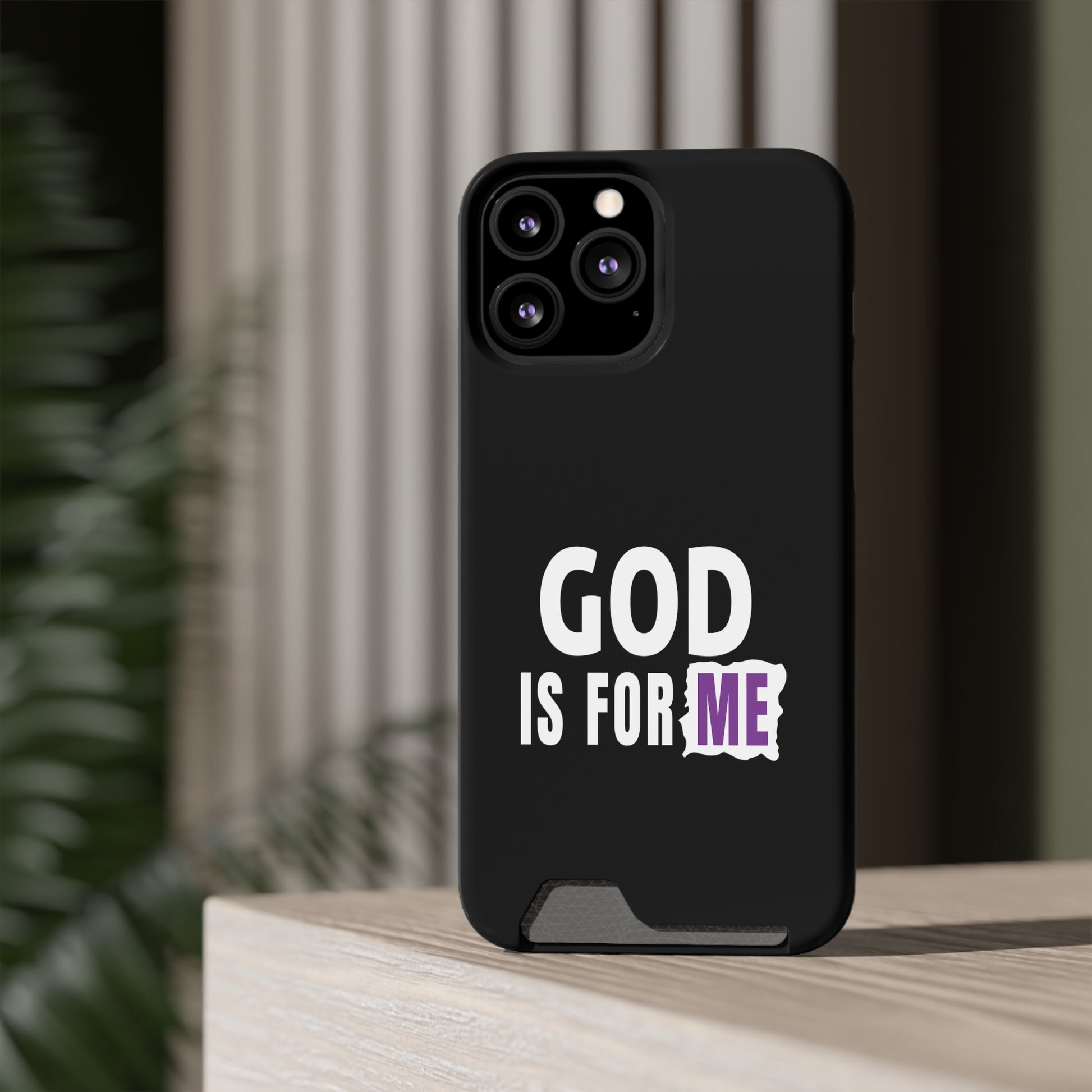 God Is For Me Christian Phone Case With Card Holder Printify