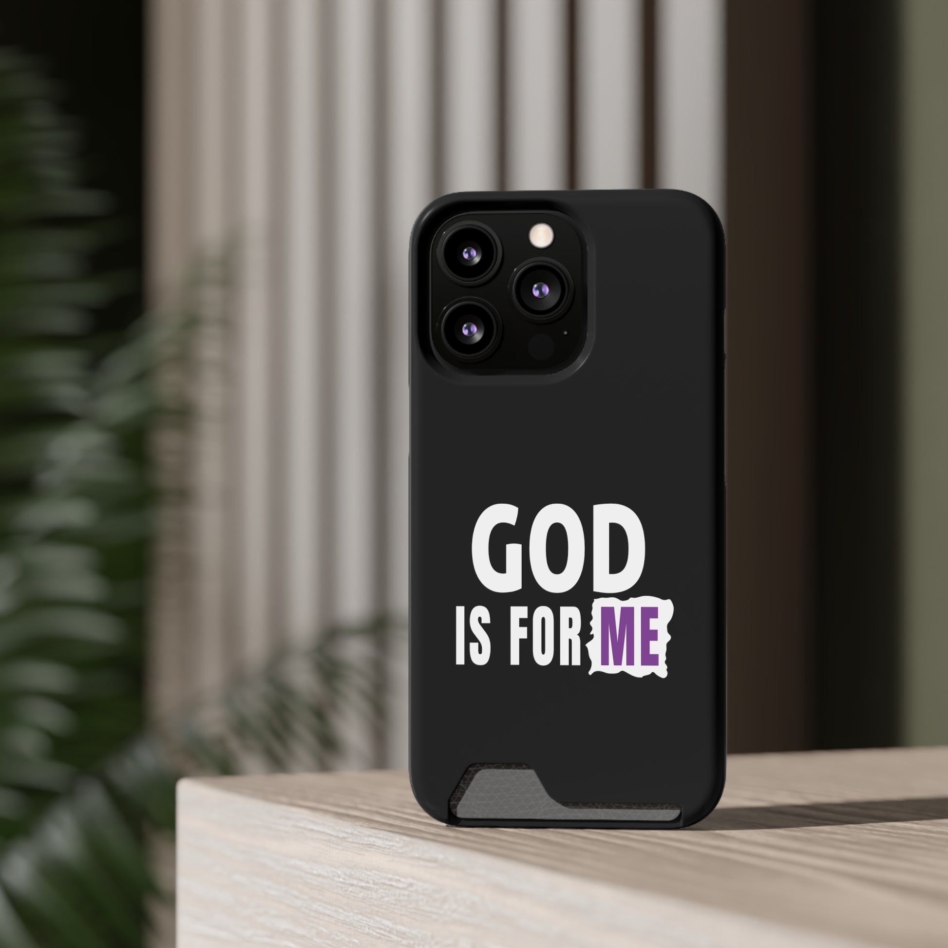 God Is For Me Christian Phone Case With Card Holder Printify