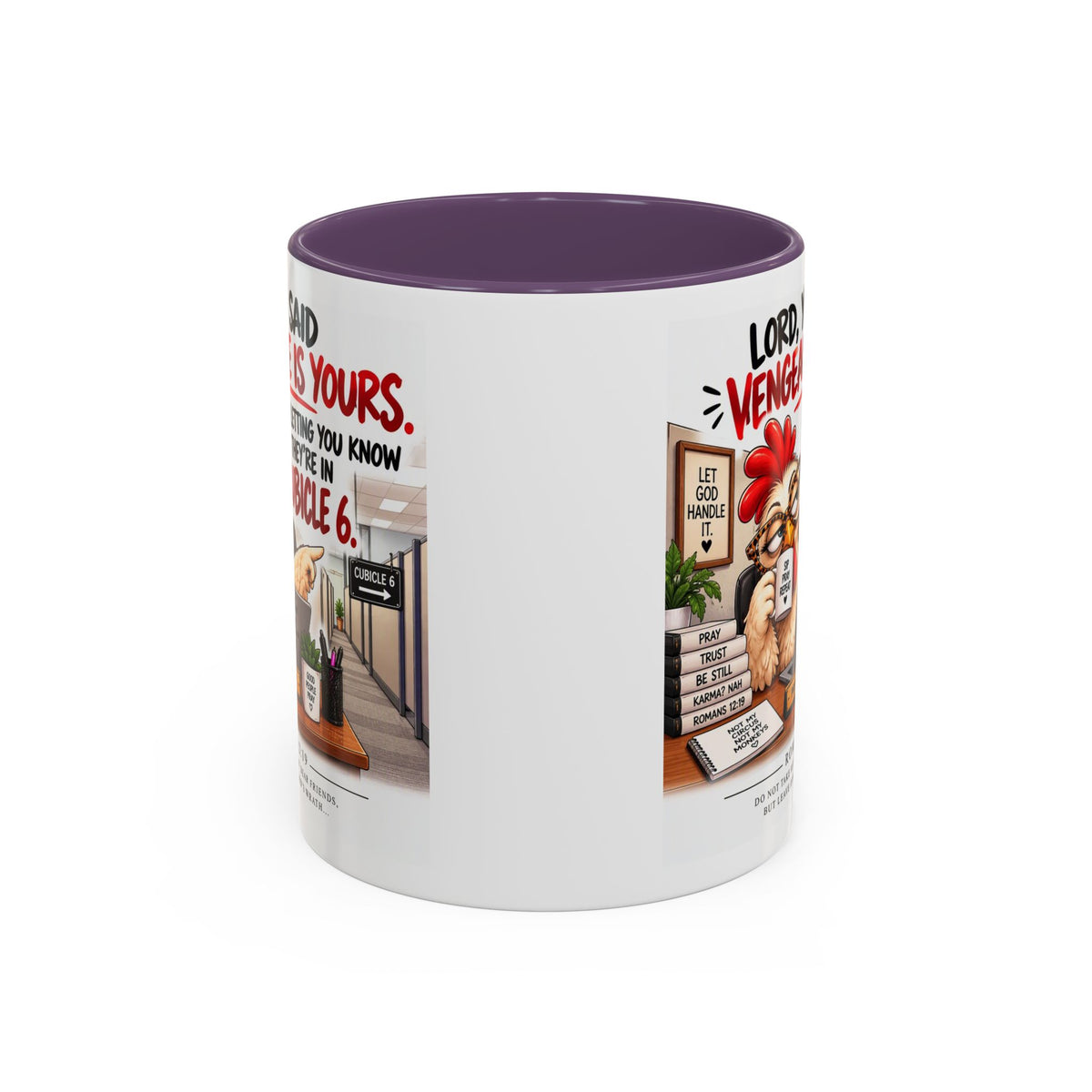 Christian Coffee Mug — “Lord, You Said Vengeance Is Yours” Funny Office Cubicle Prayer Gift