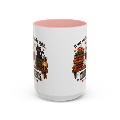 Halloween Christian Coffee Mug — “It Was a Dark and Spooky Night… Then Jesus” Accent Mug