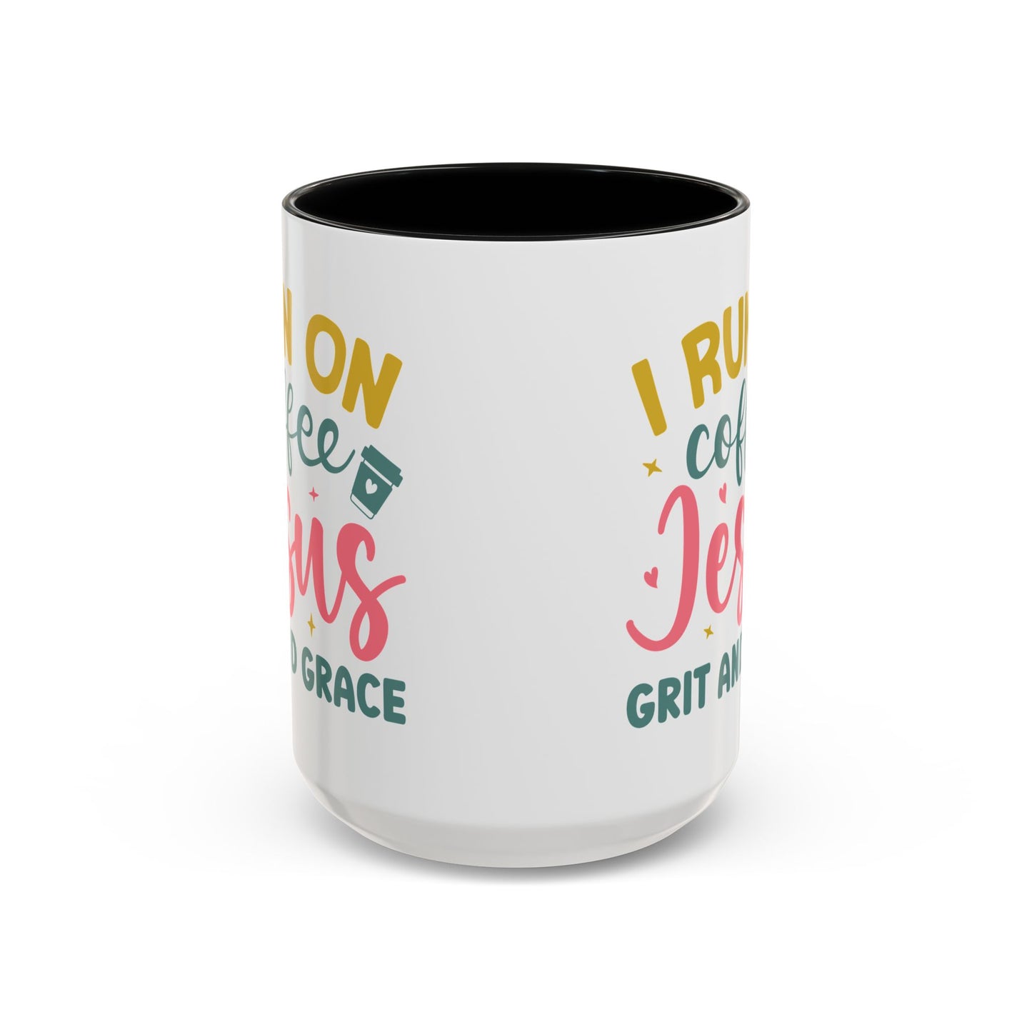 Inspirational Coffee Accent Mug - "I Run on Coffee & " - Perfect Gift for Faith & Coffee Lovers