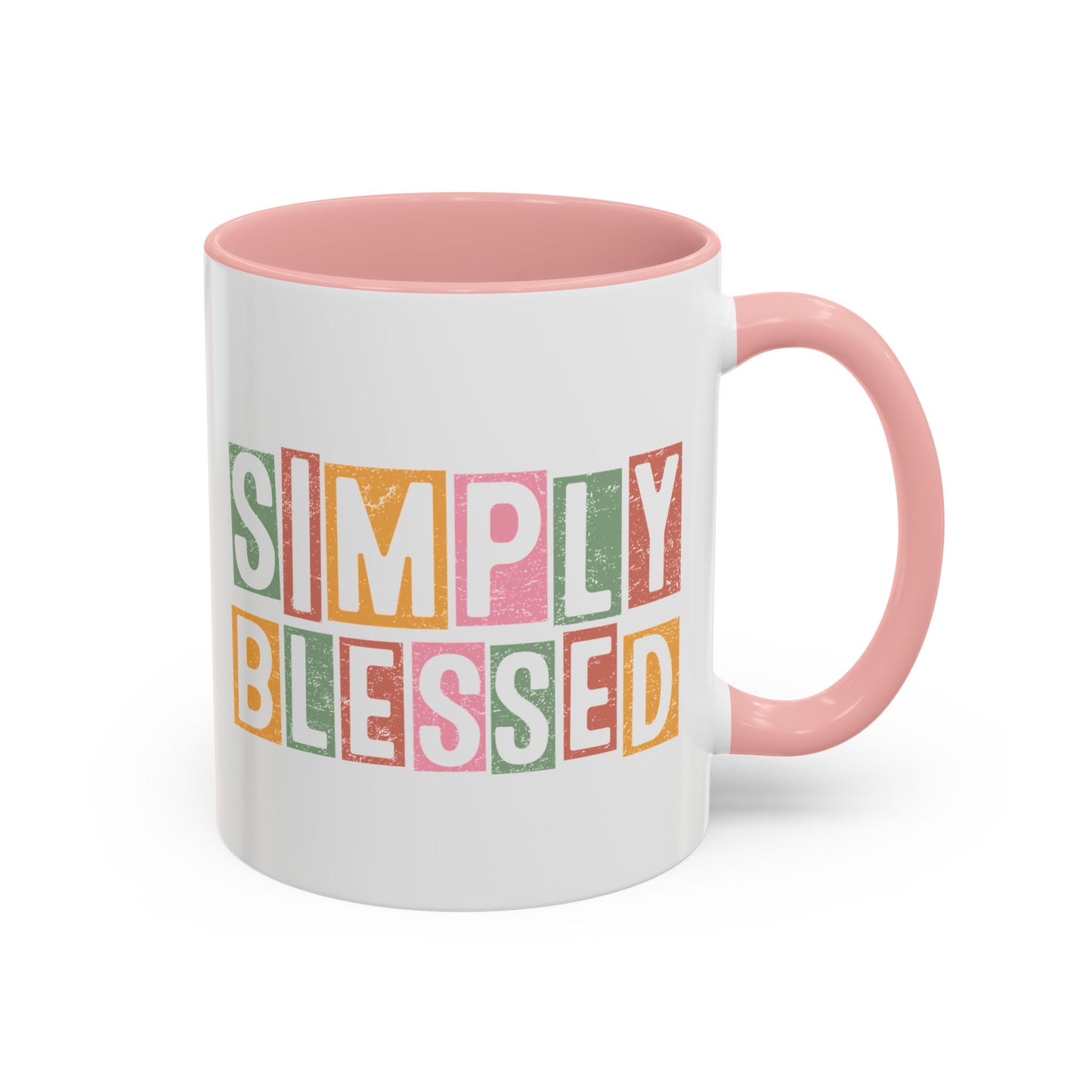 Christian Ceramic Mug- Simply Blessed Accent Coffee Mug (11, 15oz)