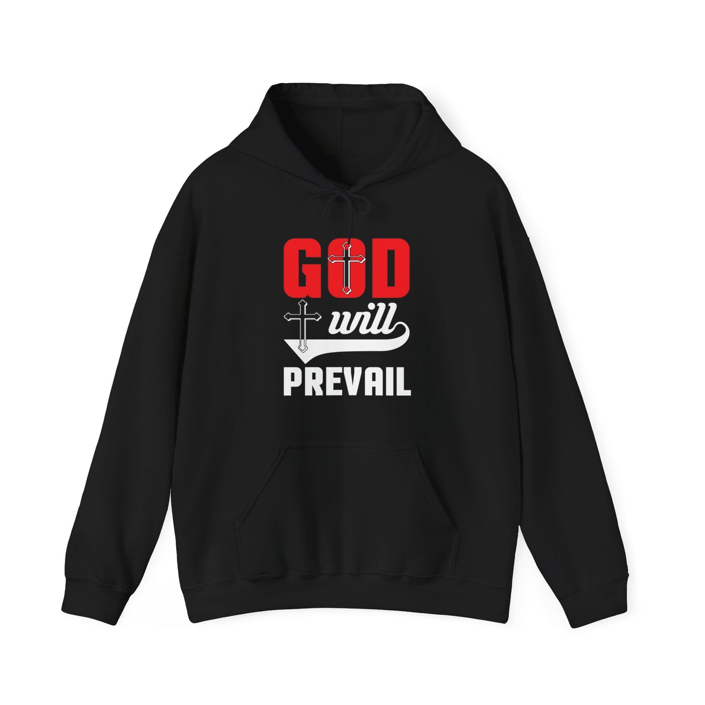 God Will Prevail Unisex Christian Hooded Pullover Sweatshirt