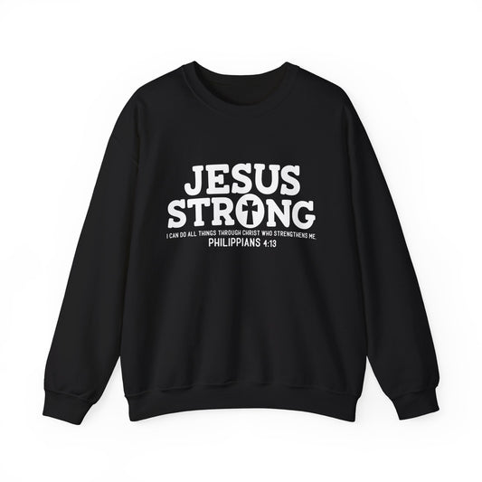 Jesus Strong I Can Do All things Unisex Heavy Blend™ Crewneck Christian Sweatshirt