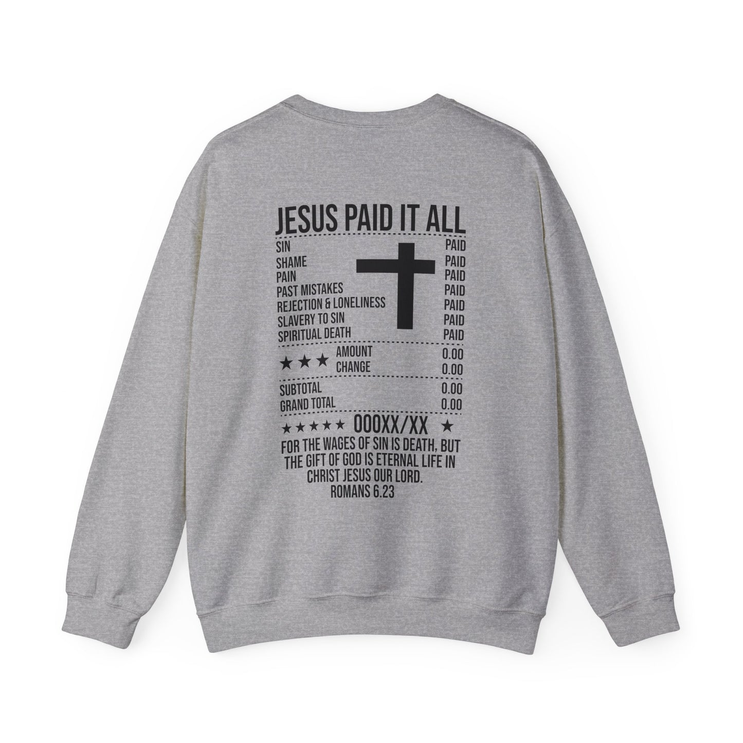 Paid In Full Jesus Paid It All Unisex Heavy Blend™ Crewneck Christian Sweatshirt