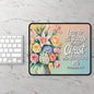Inspirational Floral Gaming Mouse Pad - Philippians 4:13