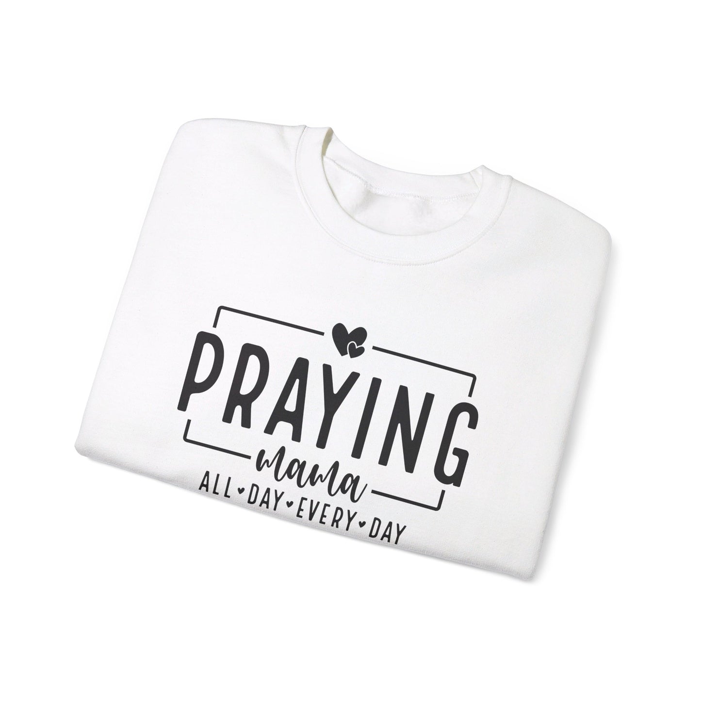 Praying Mama All Day Every Day Women's Heavy Blend™ Crewneck Christian Sweatshirt