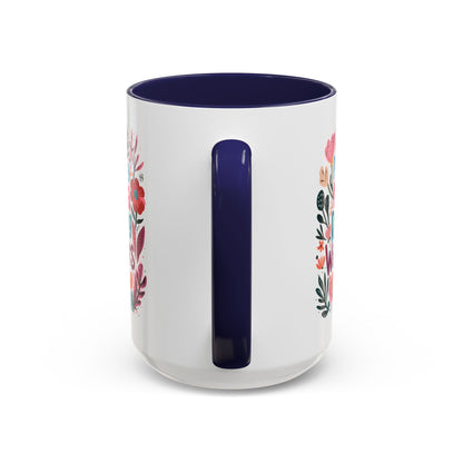 Floral Inspirational Coffee Accent Mug - Praying Mama Raising Warriors, Gift for Moms, Mother's Day Mug, Motivational Cup, Unique Kitchenware
