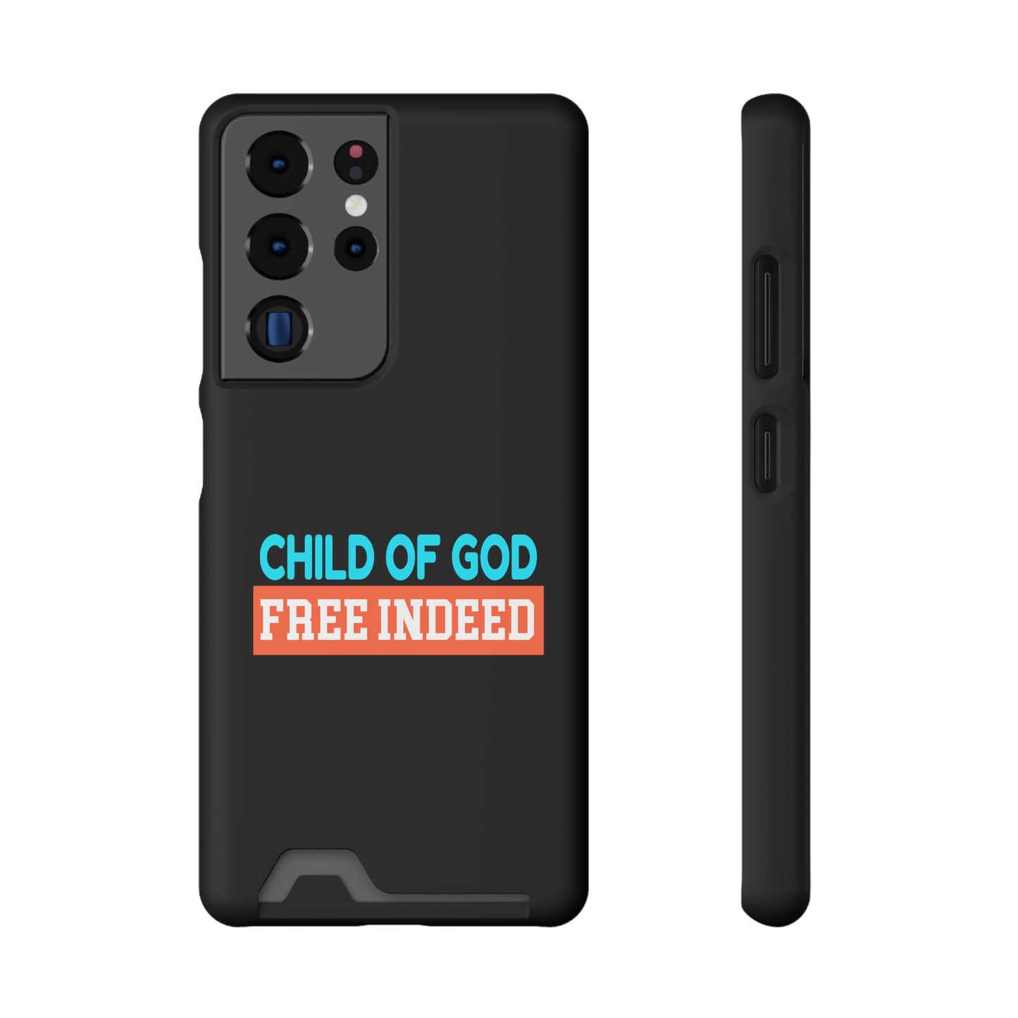 Child Of God Free Indeed Christian Phone Case With Card Holder Printify