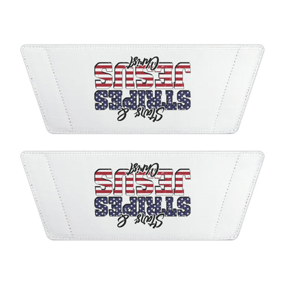 Patriotic Sandals for Men - Stars & Stripes Jesus Christ, Summer Footwear, Beach Ready, Casual Comfort, BBQ Essentials - ClaimedbyGodDesigns