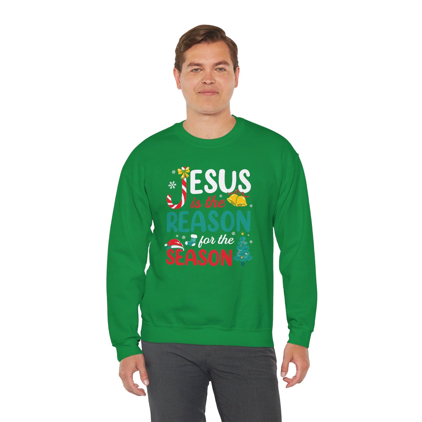 Jesus Is The Reason For The Season Christmas Unisex Heavy Blend™ Crewneck Christian Sweatshirt