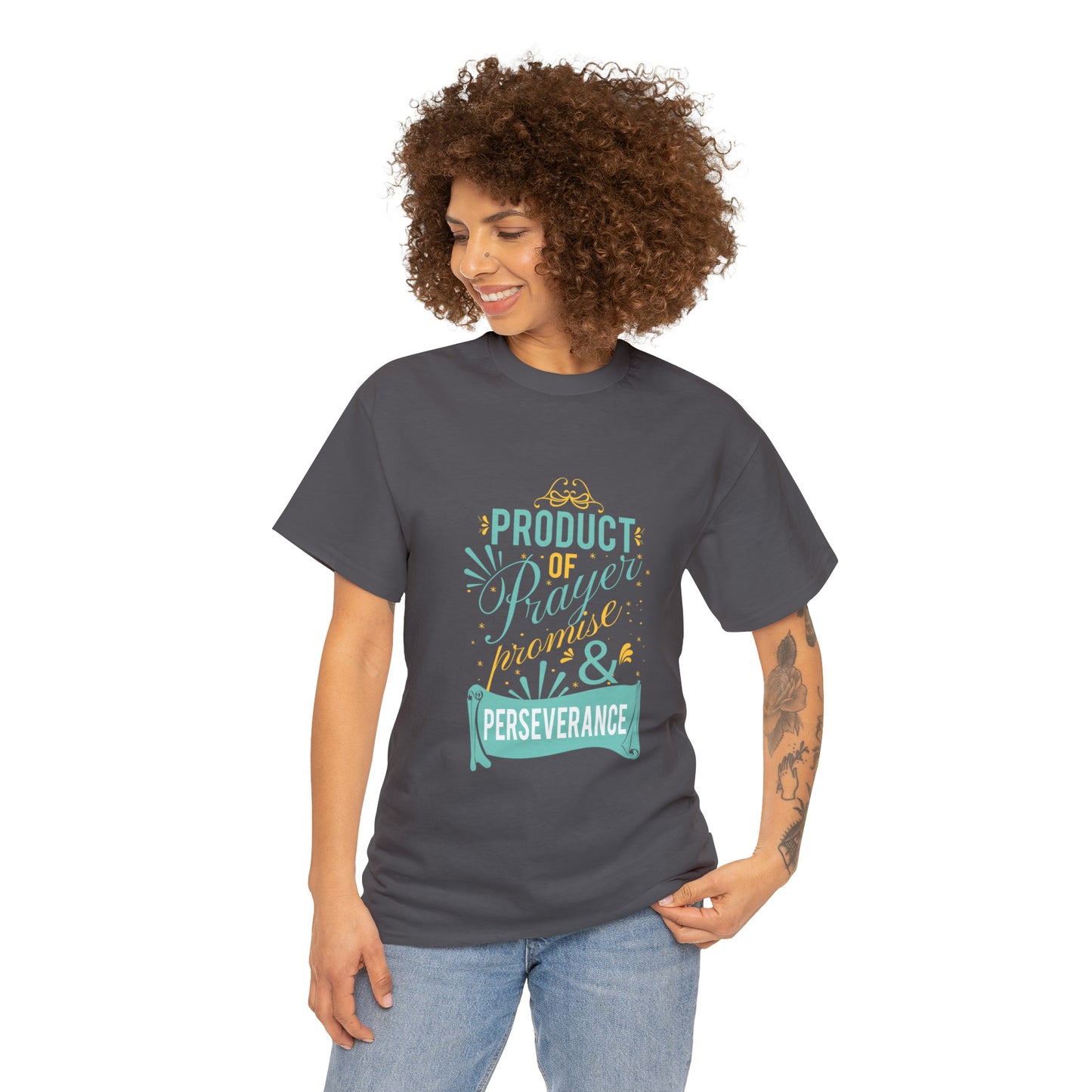 Product Of Prayer Promise & Perseverance Unisex Heavy Cotton Tee