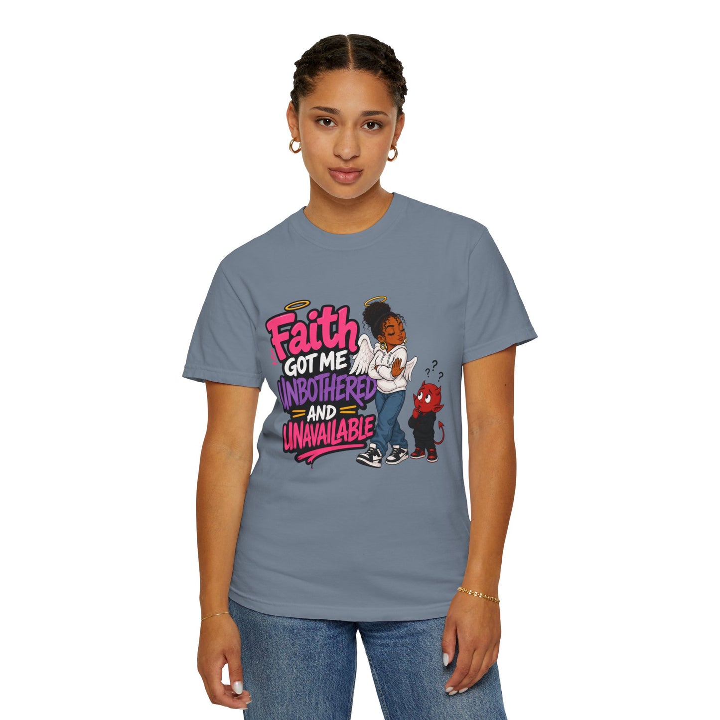 Faith Got Me Unbothered T-Shirt — Christian Inspirational Graphic Tee - ClaimedbyGodDesigns