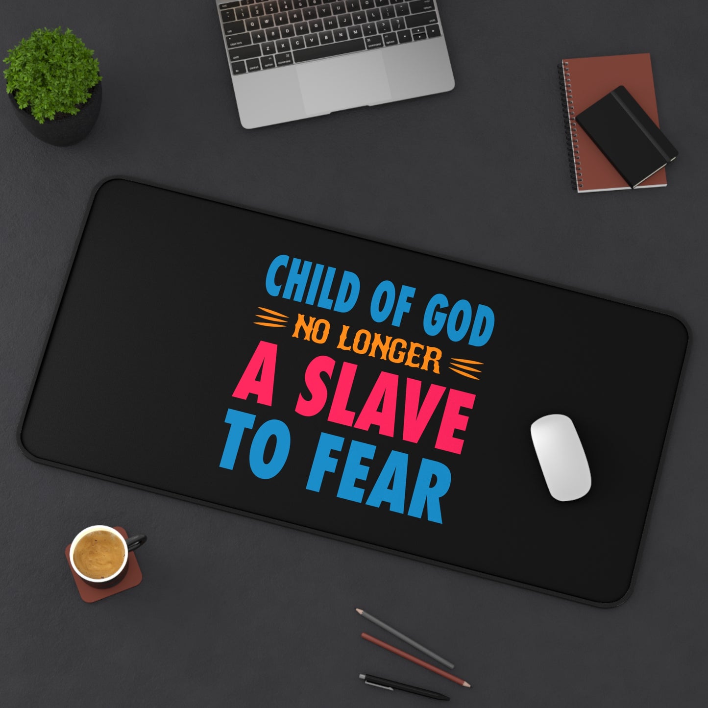 Child Of God No Longer A Slave To Fear Christian Computer Keyboard Mouse Desk Mat