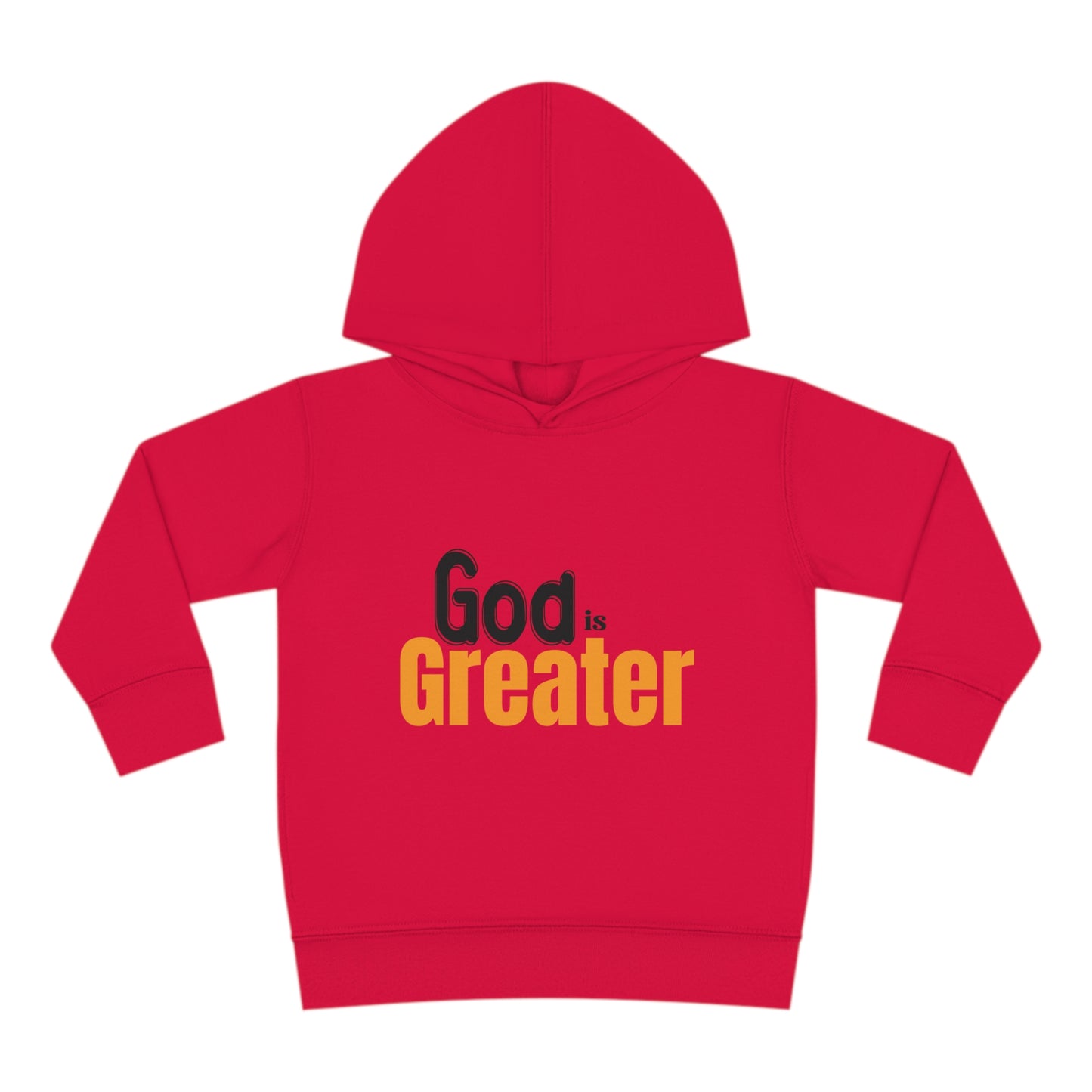 God Is Greater Christian Toddler Pullover Fleece Hoodie Printify