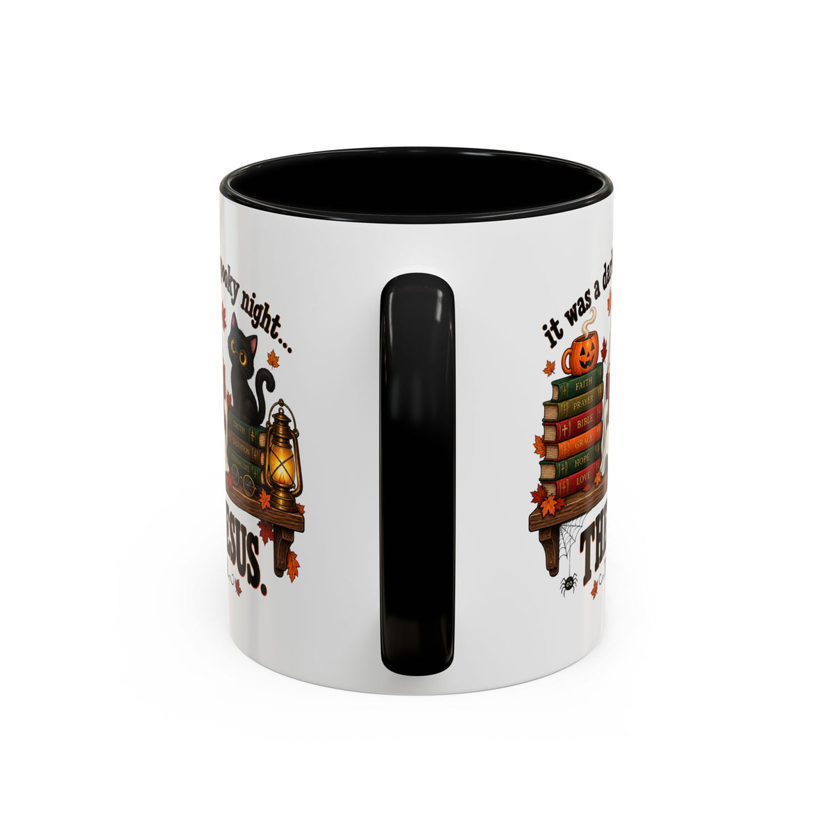 Halloween Christian Coffee Mug — “It Was a Dark and Spooky Night… Then Jesus” Accent Mug