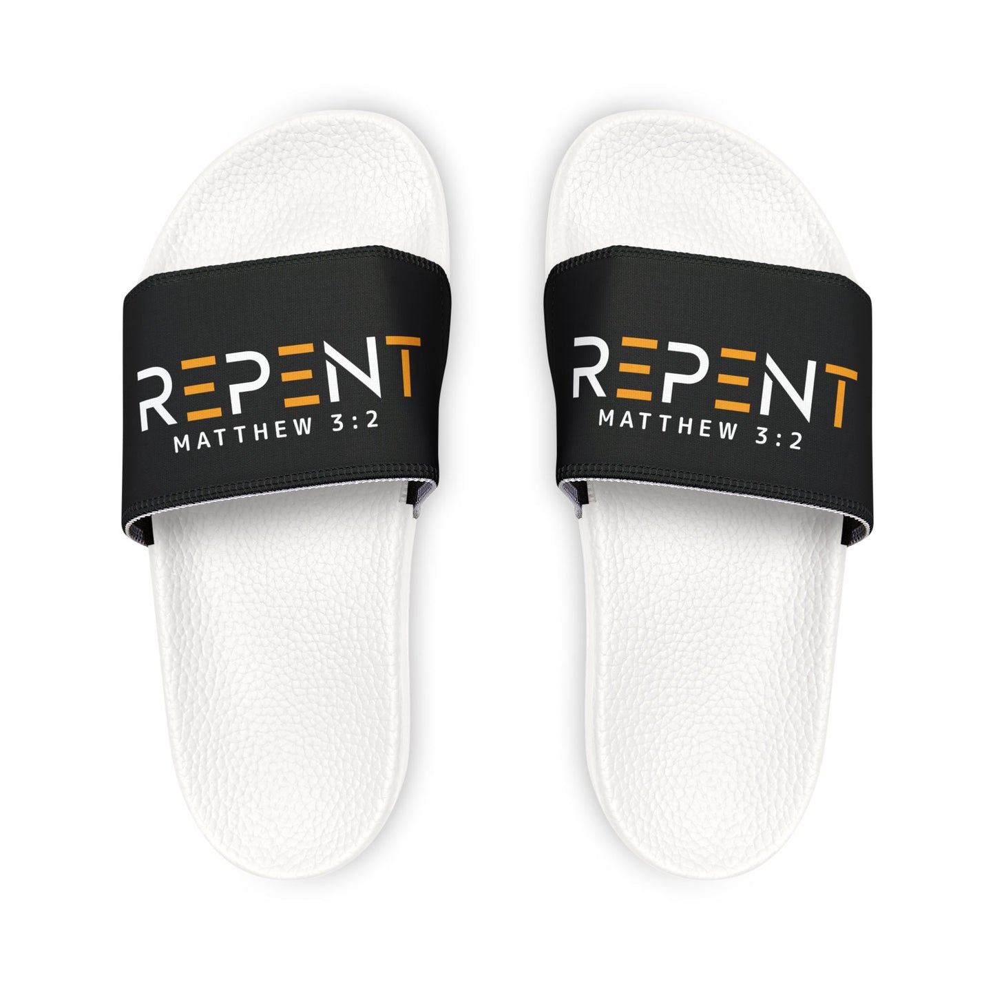 Youth Removable - Strap Sandals - Stylish Summer Footwear for Kids, Fun Beach Sandals, Cool Slides for Boys & Girls, Repent Matthew 3:2 Design - ClaimedbyGodDesigns