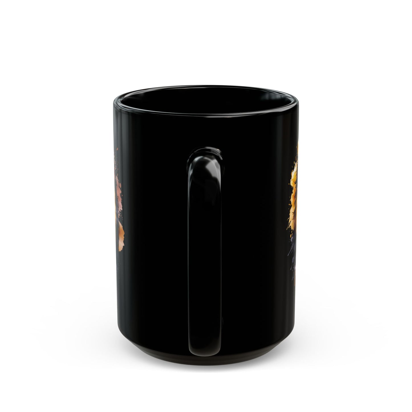 Fearless in Faith Lion Black Ceramic Mug - 11oz & 15oz - Inspirational Ceramic Coffee Cup
