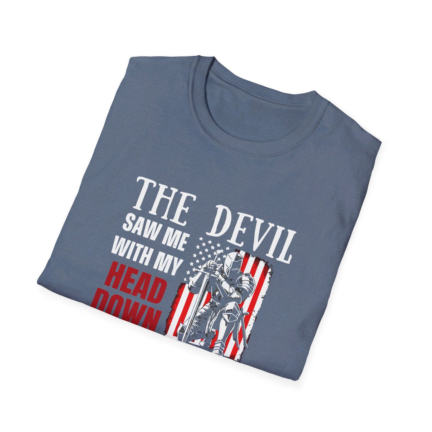 The Devil Saw Me With My Head Down And Thought He'd Won Until I Said Amen American Patriotic Flag Unisex Christian T-shirt