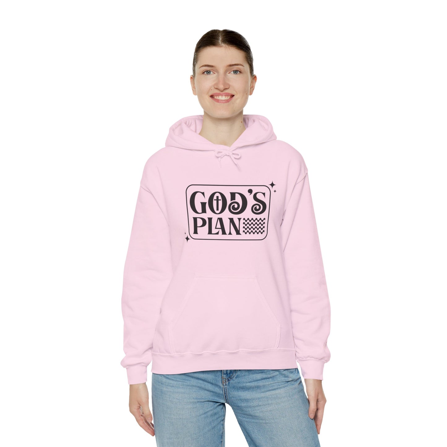 God's Plan Over MIne Unisex Christian Hooded Pullover Sweatshirt