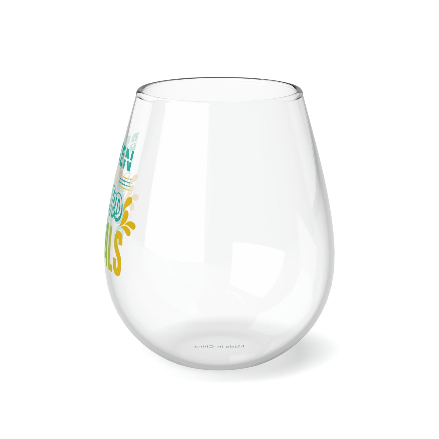 Broken But Not Defeated By My Trials Stemless Wine Glass, 11.75oz