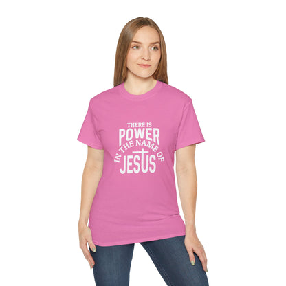 There Is Power In The Name Of Jesus Unisex Christian Ultra Cotton Tee Printify