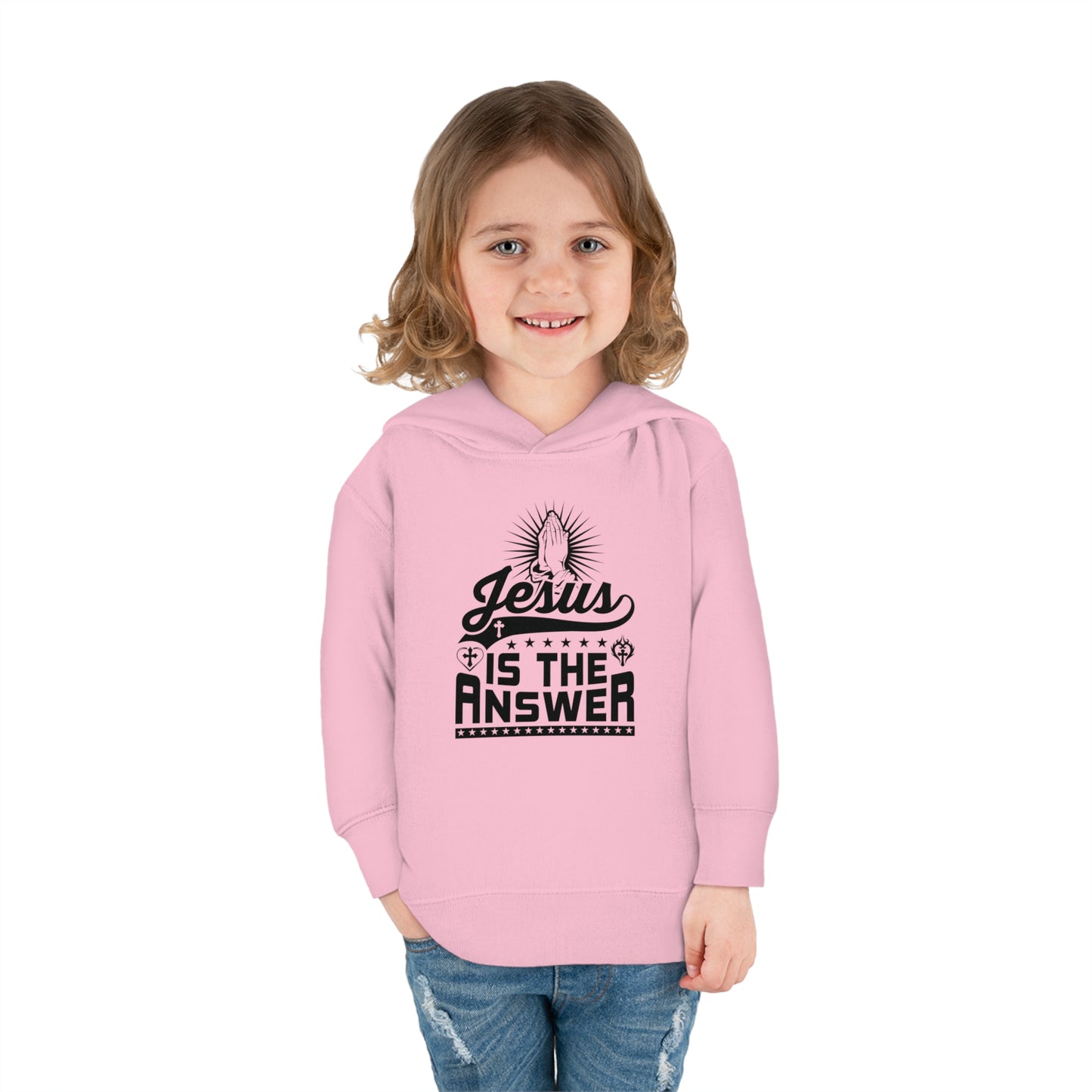 Jesus Is The Answer Christian Toddler Pullover Fleece Hooded Sweatshirt