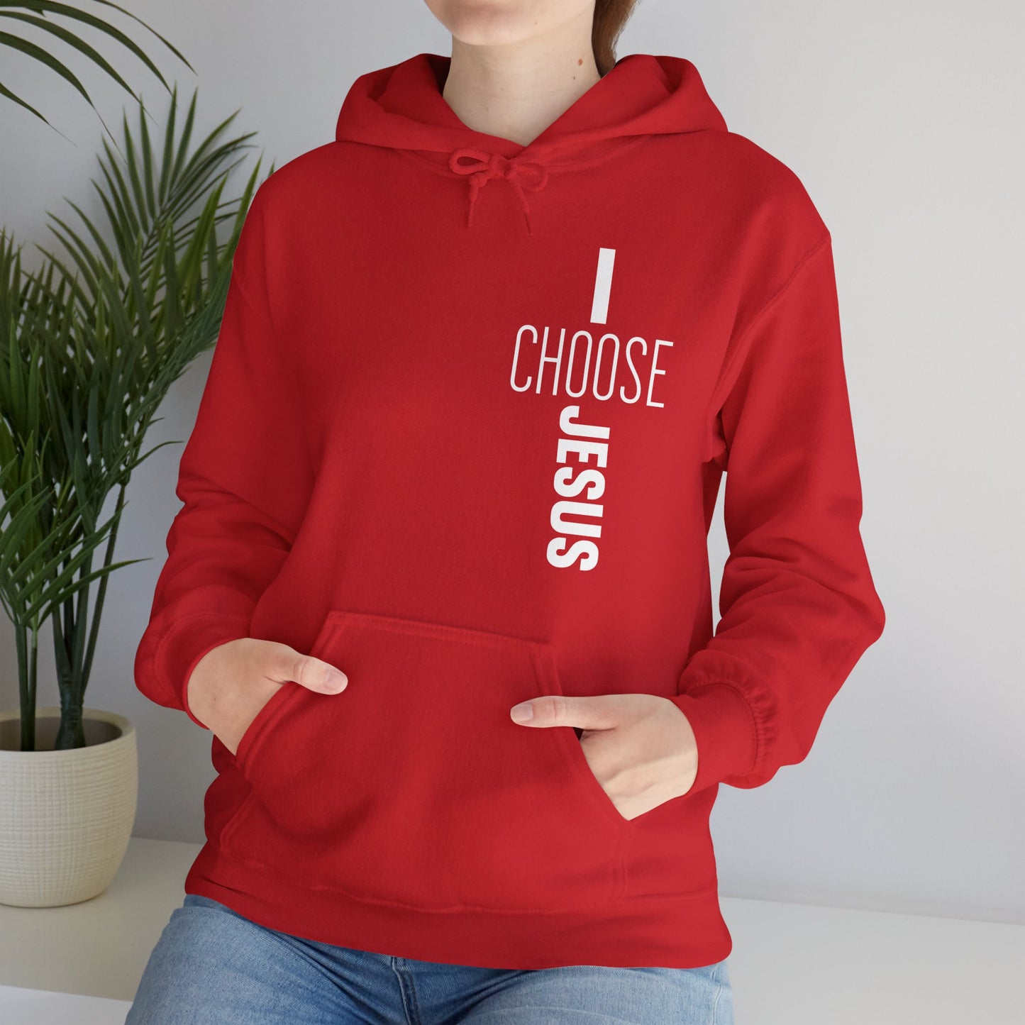 I Choose Jesus Unisex Christian Hooded Pullover Sweatshirt