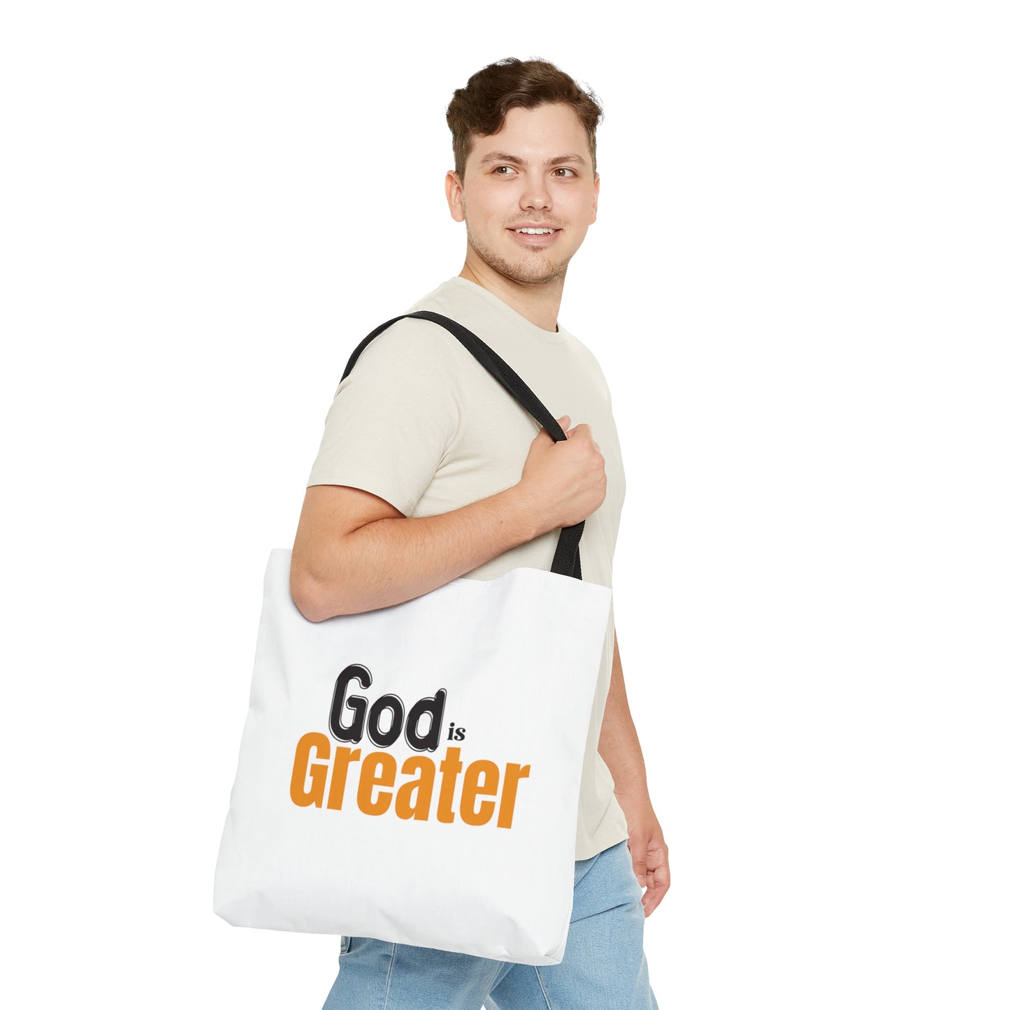 God Is Greater Christian Tote Bag Printify